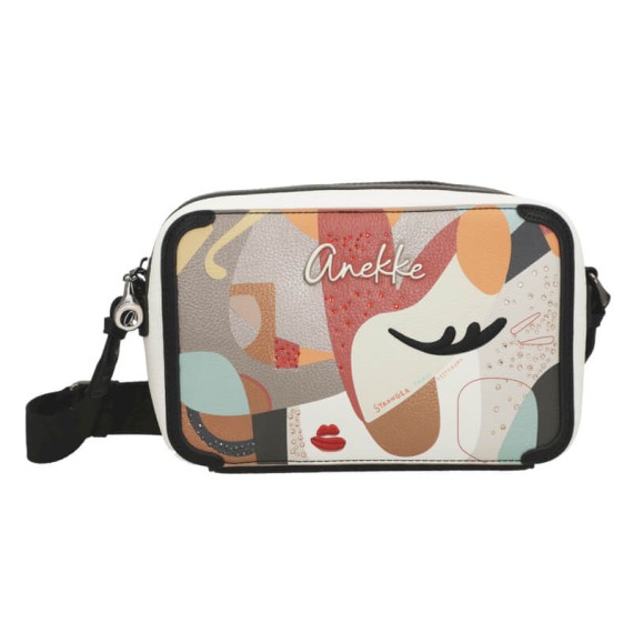 ANEKKE Bolsa Transversal Rectangular Eikon Bege/Preto | Ref. 280.42753-447