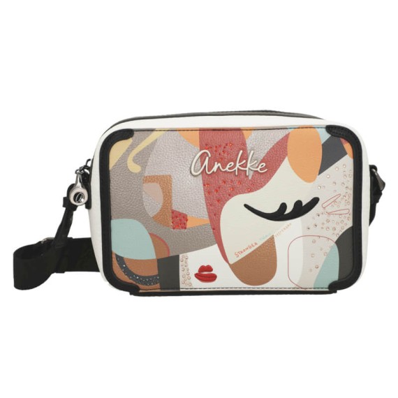 ANEKKE Bolsa Transversal Rectangular Eikon Bege/Preto | Ref. 280.42753-447