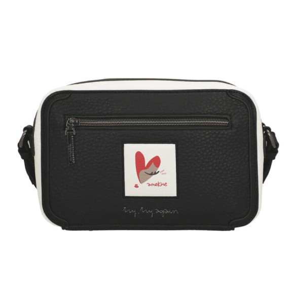 ANEKKE Bolsa Transversal Rectangular Eikon Bege/Preto | Ref. 280.42753-447