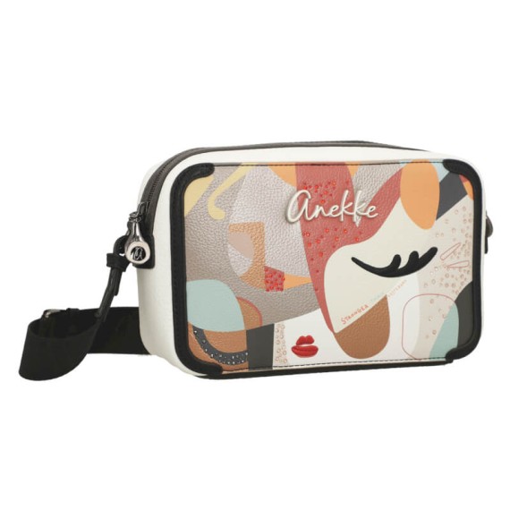 ANEKKE Bolsa Transversal Rectangular Eikon Bege/Preto | Ref. 280.42753-447