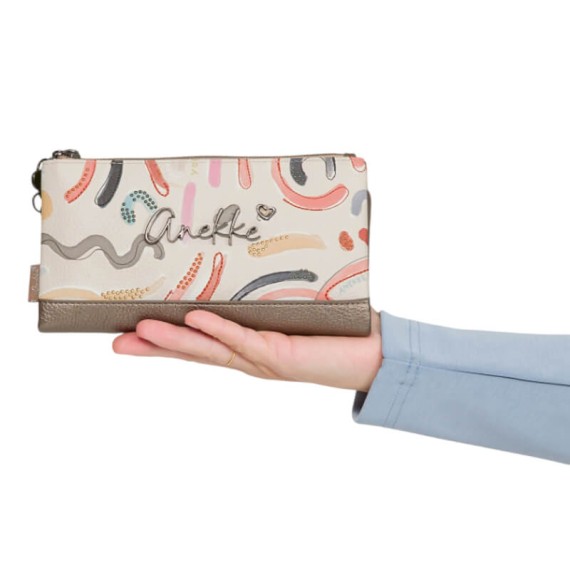 ANEKKE Carteira Grande Flexível RFID Olympia Bege | Ref. 280.42749-906