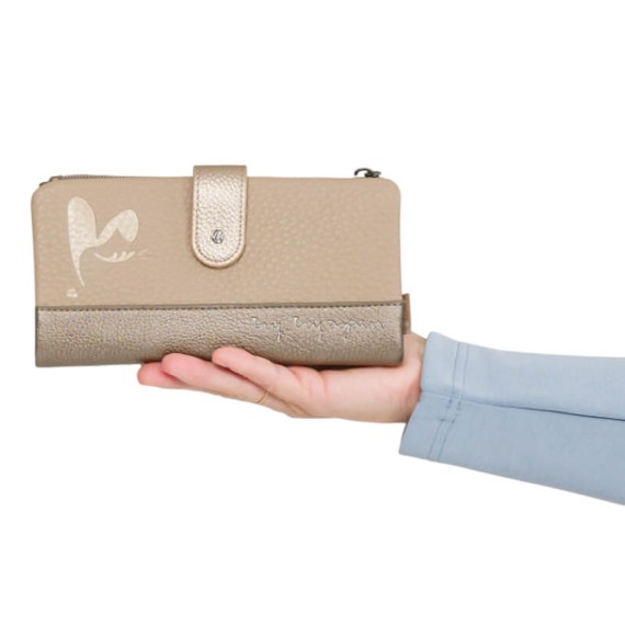 ANEKKE Carteira Grande Flexível RFID Olympia Bege | Ref. 280.42749-906