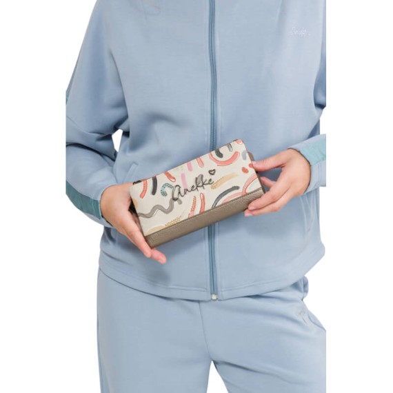 ANEKKE Carteira Grande Flexível RFID Olympia Bege | Ref. 280.42749-906