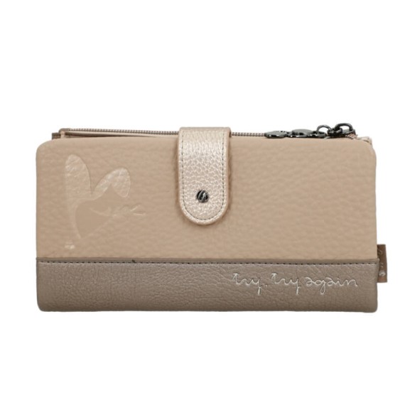 ANEKKE Carteira Grande Flexível RFID Olympia Bege | Ref. 280.42749-906