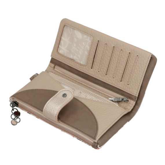 ANEKKE Carteira Grande Flexível RFID Olympia Bege | Ref. 280.42749-906