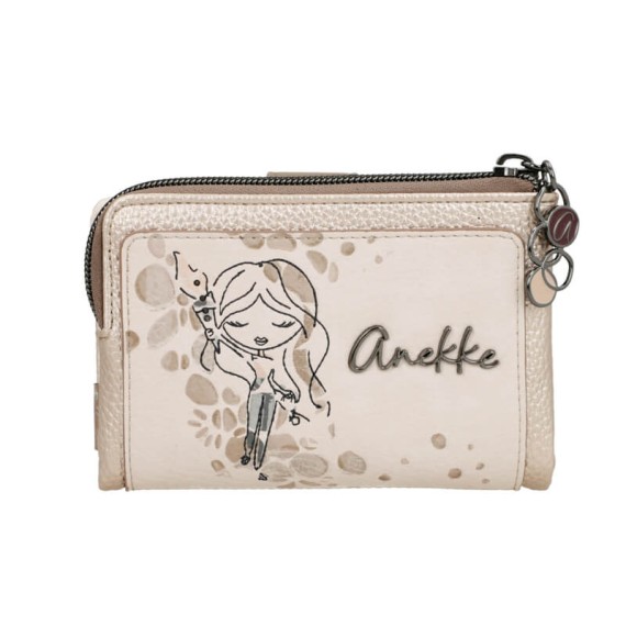 ANEKKE Carteira Média Flexível RFID Olympia Bege | Ref. 280.42749-912