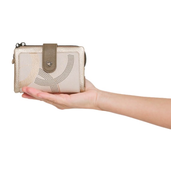 ANEKKE Carteira Média Flexível RFID Olympia Bege | Ref. 280.42749-912