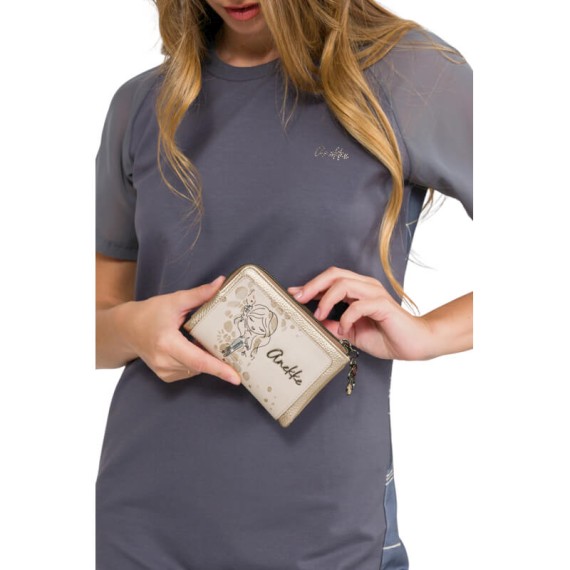 ANEKKE Carteira Média Flexível RFID Olympia Bege | Ref. 280.42749-912