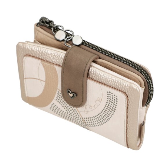 ANEKKE Carteira Média Flexível RFID Olympia Bege | Ref. 280.42749-912