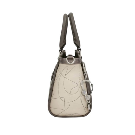 ANEKKE Mala de Mão Alças Curtas c/ Tiracolo Sophia Bege/Prata | Ref. 280.42801-032