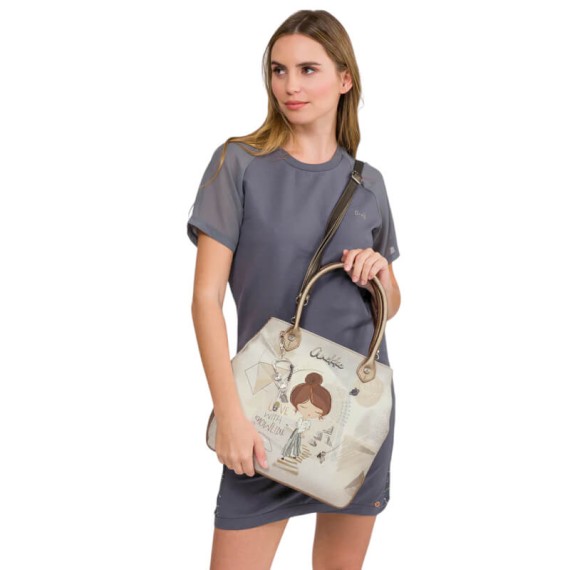 ANEKKE Mala de Mão Grande Alças Curtas Sophia Bege | Ref. 280.42801-420