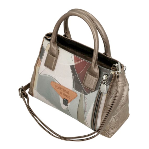 ANEKKE Mala de Mão Média Alças Curtas c/ Tiracolo Sophia Bege | Ref. 280.42801-309