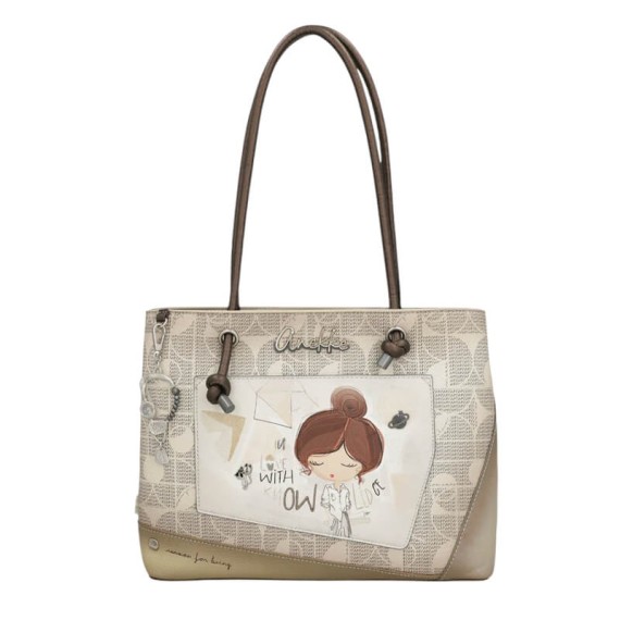 ANEKKE Mala de Ombro Alças Compridas Sophia Bege | Ref. 280.42802-361