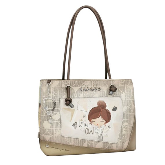 ANEKKE Mala de Ombro Alças Compridas Sophia Bege | Ref. 280.42802-361