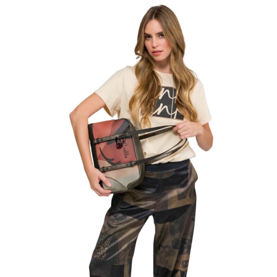 ANEKKE Mala de Ombro Retangular Eikon Taupe | Ref. 280.42752-406