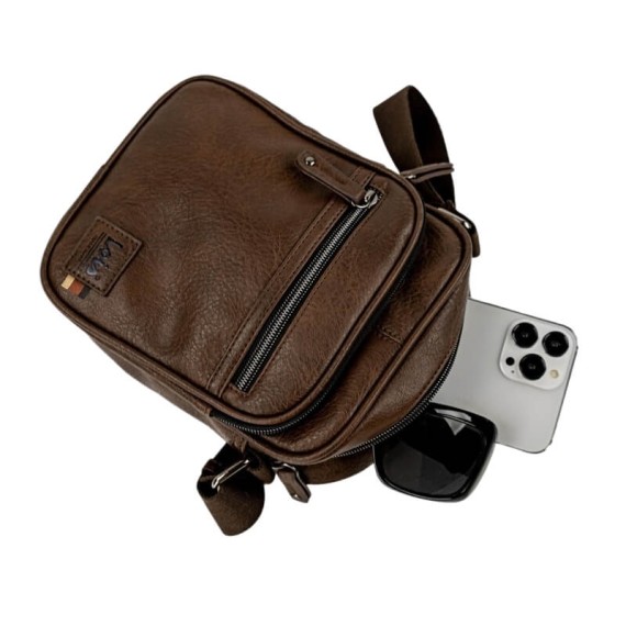Bolsa de Tiracolo c/ Bolso Frontal LOIS Norwalk Castanha | Ref. 237.32831902