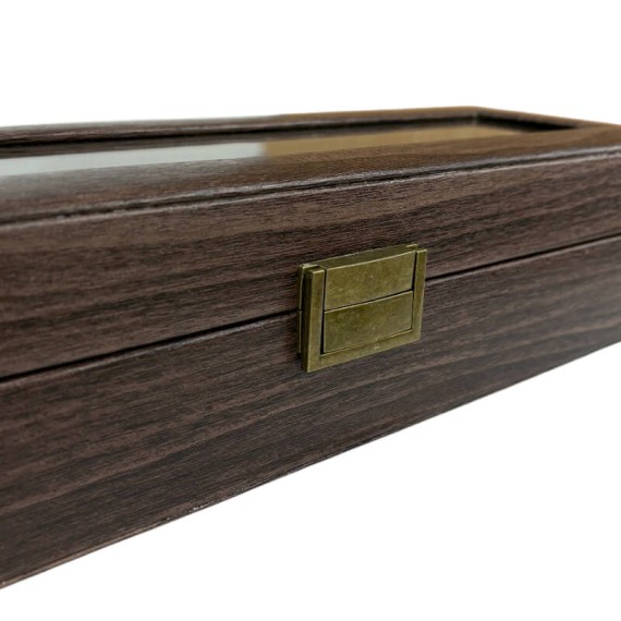 Caixa p/ 6 Relógios Imitar Madeira JOSEPH LOUIS Castanho Escuro | Ref. 338.6RIMCC