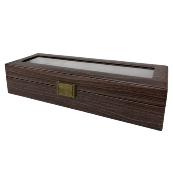Caixa p/ 6 Relógios Imitar Madeira JOSEPH LOUIS Castanho Escuro | Ref. 338.6RIMCC