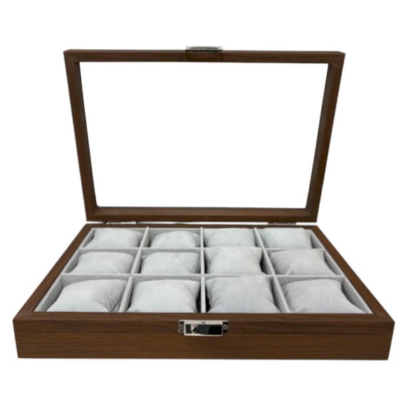Caixa Protectora p/ 12 Relógios JOSEPH LOUIS Castanho Escuro | Ref. 338.12RCC