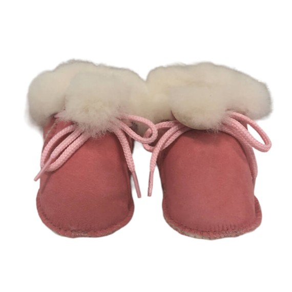Pantufas de Bebé em Pele de Ovelha N.º 19 Decorpele Rosa | Ref. 180.3-19R