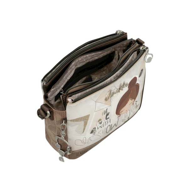 ANEKKE Bolsa de Tiracolo 3C Sophia Bege | Ref. 280.42803-184
