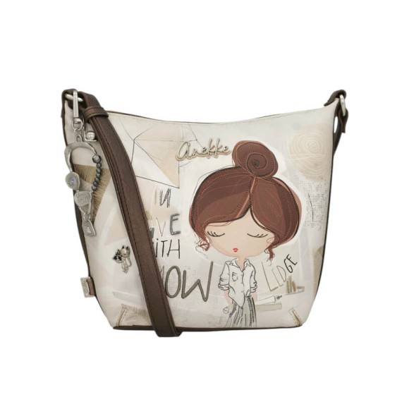 ANEKKE Bolsa de Tiracolo Média Sophia Bege | Ref. 280.42803-552