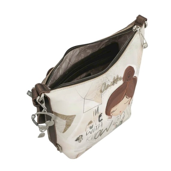 ANEKKE Bolsa de Tiracolo Média Sophia Bege | Ref. 280.42803-552