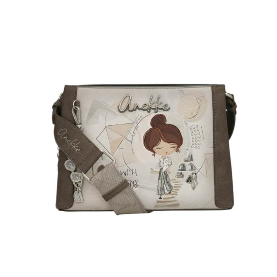 ANEKKE Bolsa de Tiracolo Pequena Sophia Taupe | Ref. 280.42803-554