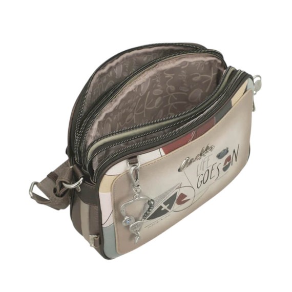 ANEKKE Bolsa de Tiracolo Tripla Auralis Taupe | Ref. 280.42813-188