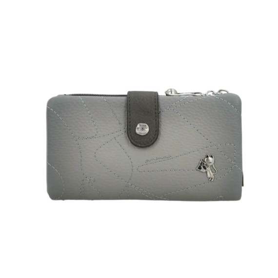 ANEKKE Carteira Grande RFID Sophia Bege/Prata | Ref. 280.42809-907