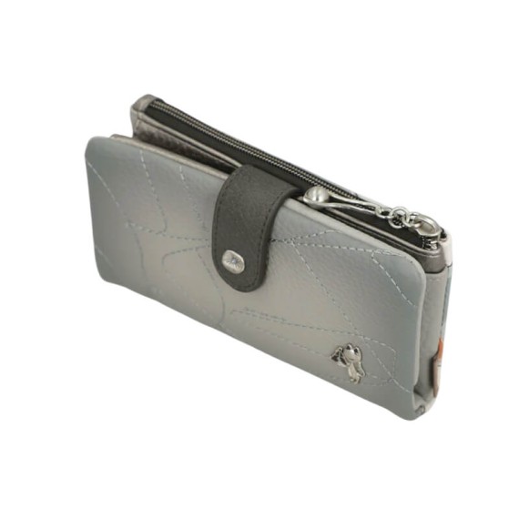 ANEKKE Carteira Grande RFID Sophia Bege/Prata | Ref. 280.42809-907