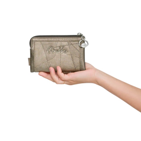 ANEKKE Carteira Média Flexível RFID Auralis Taupe | Ref. 280.42819-912