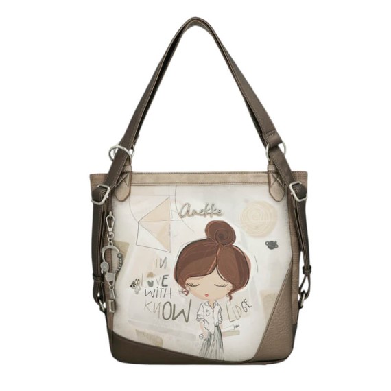 ANEKKE Mala Conversível Mochila Sophia Taupe | Ref. 280.42805-144