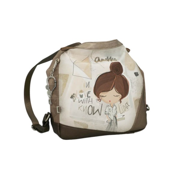 ANEKKE Mala Conversível Mochila Sophia Taupe | Ref. 280.42805-144