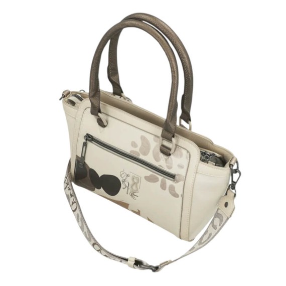 ANEKKE Mala de Mão Alças Curtas c/ Tiracolo Gaia Bege | Ref. 280.42871-032