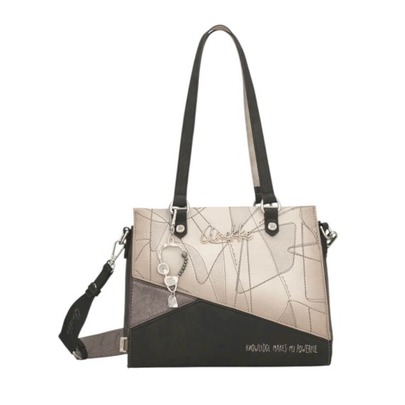 ANEKKE Mala de Ombro Alças Compridas c/ Tiracolo Auralis Taupe | Ref. 280.42812-275