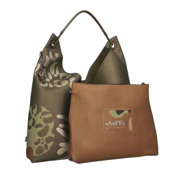 ANEKKE Mala de Ombro Gigante Gaia Castanho Metálico | Ref. 280.42872-408