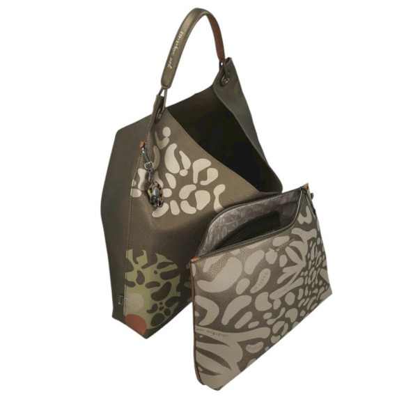 ANEKKE Mala de Ombro Gigante Gaia Castanho Metálico | Ref. 280.42872-408