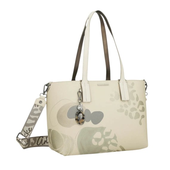 ANEKKE Mala de Ombro Grande c/ Bolsa Interior Gaia Bege | Ref. 280.42872-405