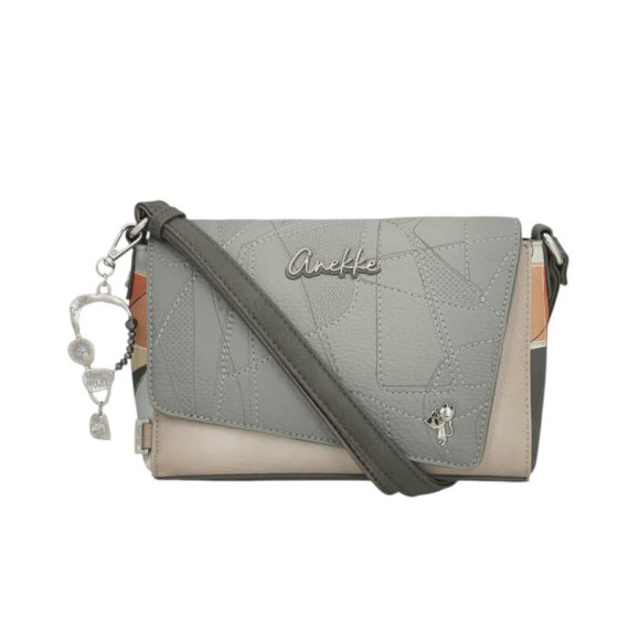 ANEKKE Mala de Tiracolo c/ Aba Auralis Cinza/Bege | Ref. 280.42813-557