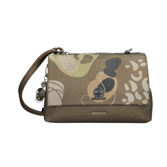 ANEKKE Mala de Tiracolo c/ Aba Gaia Castanho Metálico | Ref. 280.42873-567