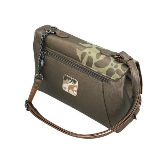 ANEKKE Mala de Tiracolo c/ Aba Gaia Castanho Metálico | Ref. 280.42873-567