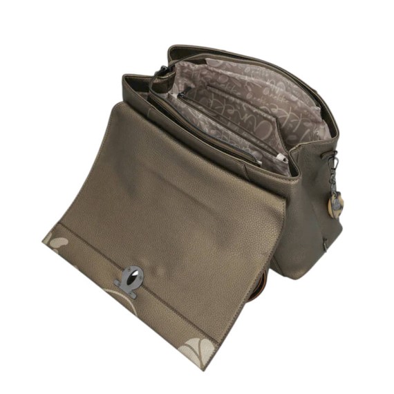 ANEKKE Mala de Tiracolo c/ Aba Gaia Castanho Metálico | Ref. 280.42873-567