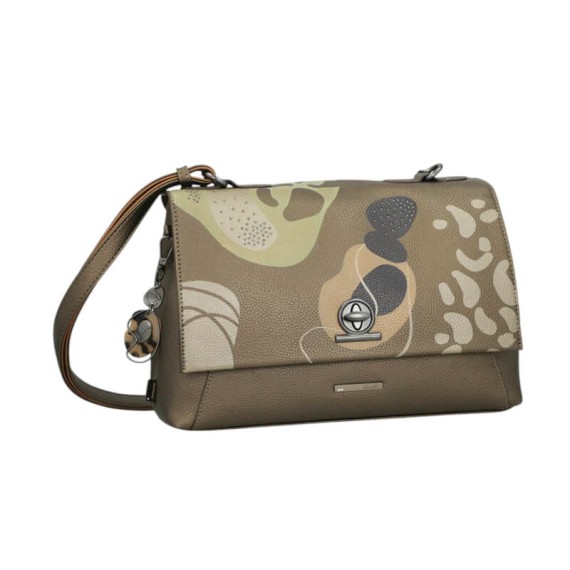 ANEKKE Mala de Tiracolo c/ Aba Gaia Castanho Metálico | Ref. 280.42873-567