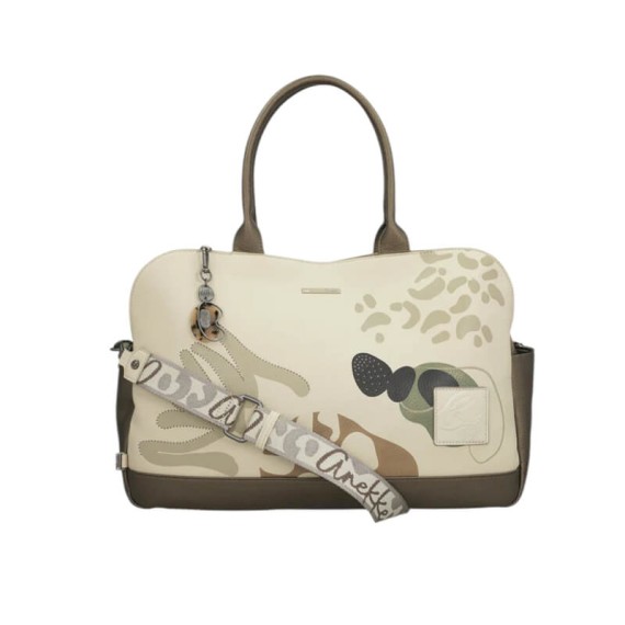 ANEKKE Mala de Tiracolo c/ Alças Curtas Gigante Gaia Bege | Ref. 280.42872-420