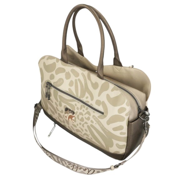 ANEKKE Mala de Tiracolo c/ Alças Curtas Gigante Gaia Bege | Ref. 280.42872-420