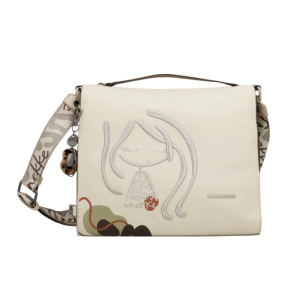 ANEKKE Mala de Tiracolo Quadrada Gaia Bege | Ref. 280.42873-565