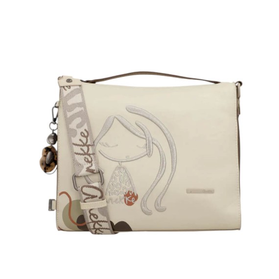 ANEKKE Mala de Tiracolo Quadrada Gaia Bege | Ref. 280.42873-565