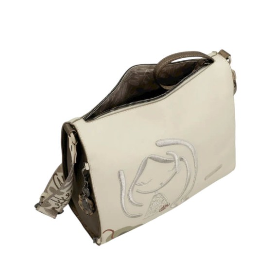 ANEKKE Mala de Tiracolo Quadrada Gaia Bege | Ref. 280.42873-565