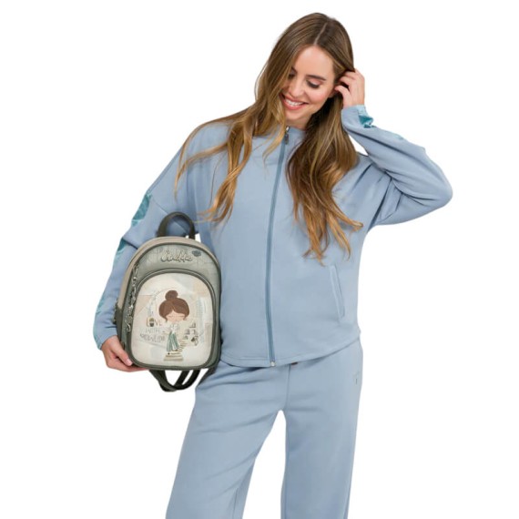 ANEKKE Mochila com Bolso Frontal Sophia Taupe | Ref. 280.42805-197